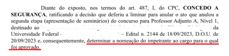 sentença favorável